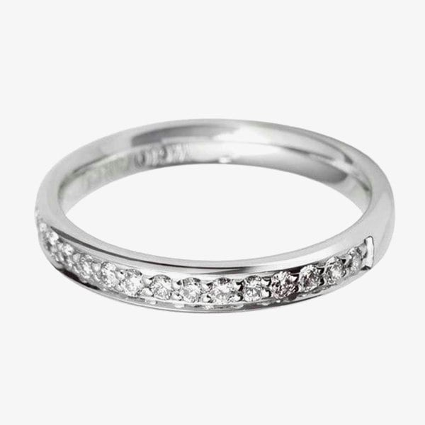 T. H. Baker Platinum 3mm Grain Set Diamond Court Wedding Ring WG10/3R125PlaT HSI