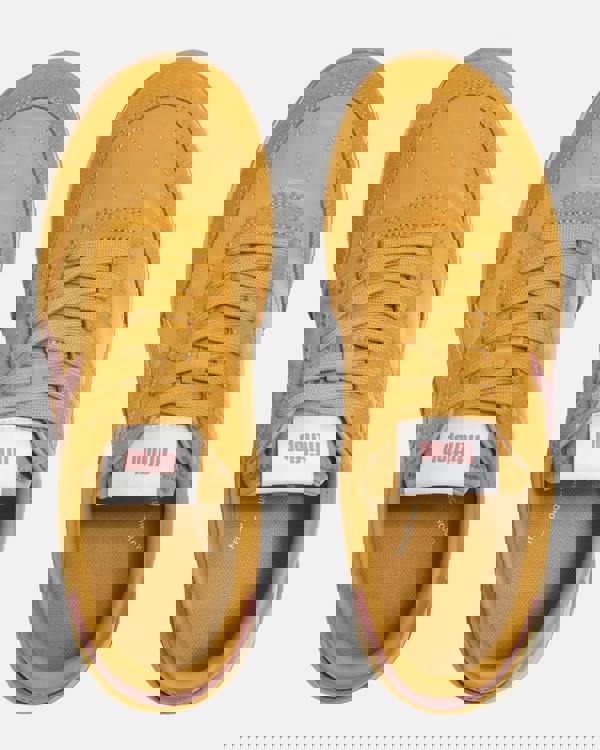 FitFlop Womens Retro-Q FF Fabric/Suede Trainers - Turmeric/Desert Blush E10