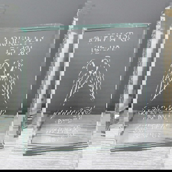 Personalised Memento Company Personalised Guardian Angel Wings Crystal Token