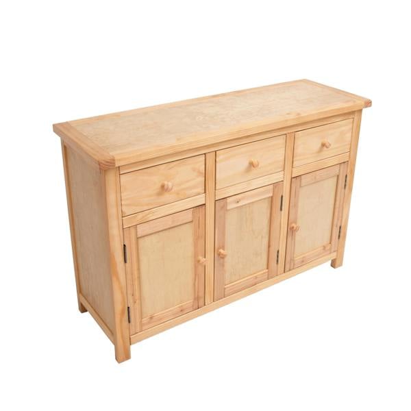 Cabinet Bits Lugo Waxed 3 Drawer 3 Door Sideboard Wood Knob