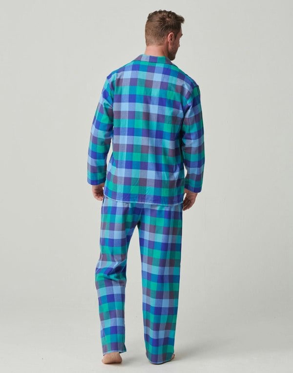 Men's Brushed Cotton Pyjama Set –  Blue Shire Square - British Boxers