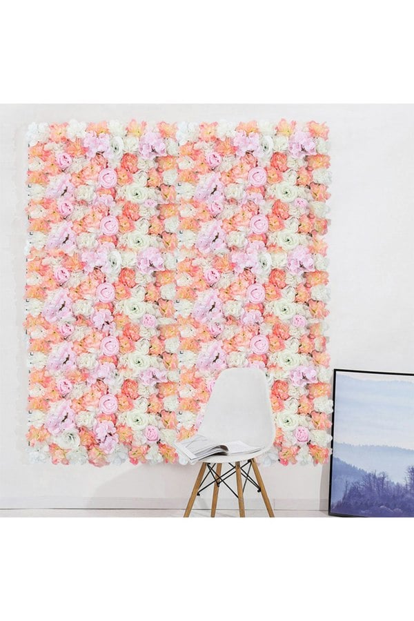 Living and Home Artificial Rose Flower Backdrop Wall Panel Decoration for Wedding