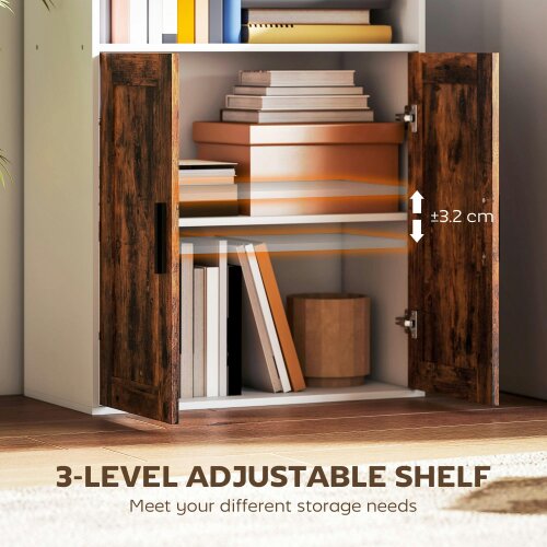 Wyld Haus Selofi Wood Rustic Brown 5 Tier Bookcase With Adjustable Shelving