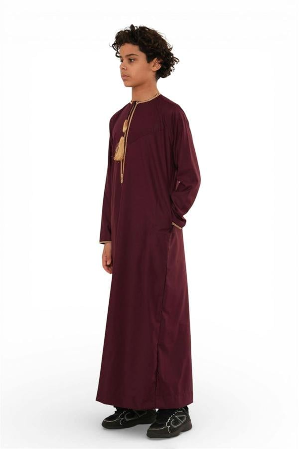 Infinity Leather Kids Boys Ramadan Moroccan Thobe Robe Emirati Eid Jubba- TT-003