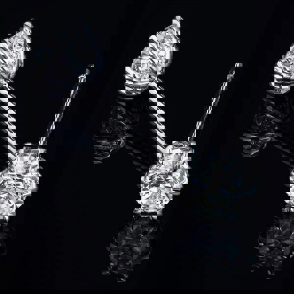 T. H. Baker 18ct White Gold 0.53ct Brilliant Cut Diamond Stud Earrings 04-80-032/24-01-643/644