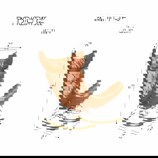 Rit Concept Anwar Rocking Chair With Footstool, Orange Leather
