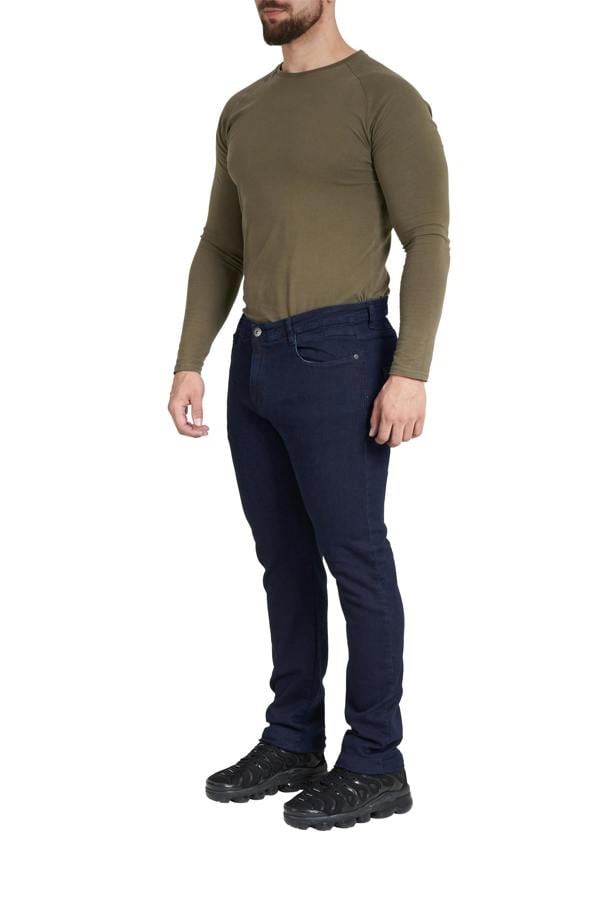 Smart Living Classic Cotton Slim Fit Denim Jeans with Zip Fly - Indigo