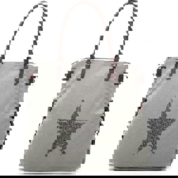 Love EMVY Staremvy XL Canvas Glitter Star Tote / Shoulder Bag