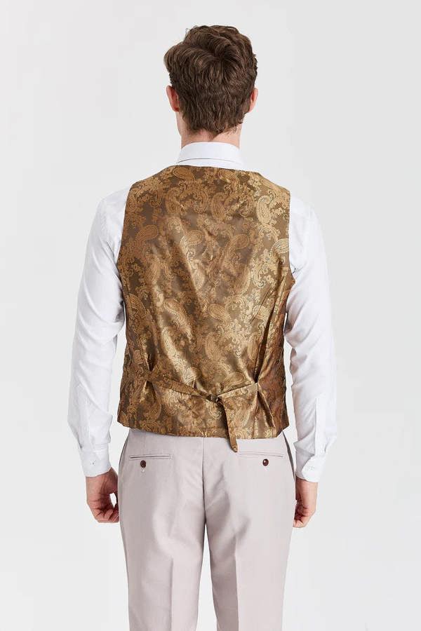 Paul Andrew Mayfair Stone Textured Suit With Harris Brown Tweed Waistcoat
