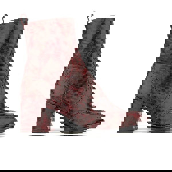 Embassy London Chloe - Burgundy - Women's block heel higher ankle leather boot with side zip