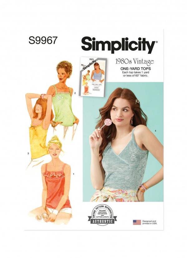Simplicity Sewing Pattern 9967, Tops, Vintage Style for Women, A (6-8-10-12-14) - Easy