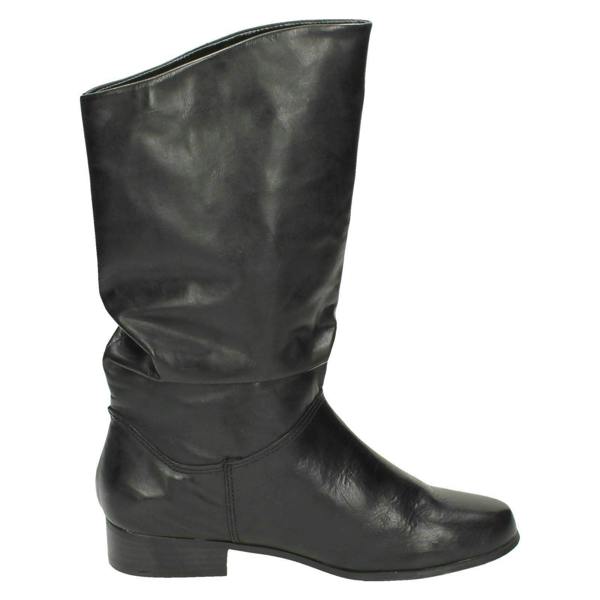 Spot On Ladies Leather Collection Pull Up Calf Length Boots