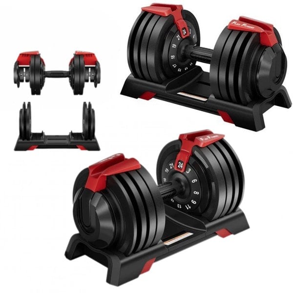 Flex Fitness Quick-Select Adjustable Dumbbell Pair (3-24kg)