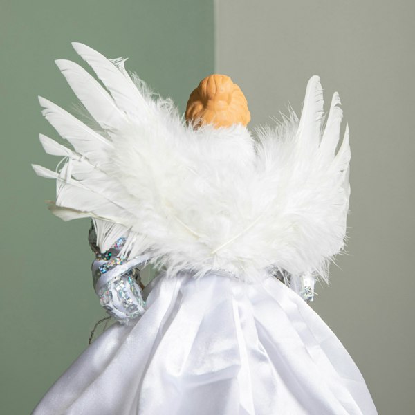 Samuel Alexander 30cm Christmas Tree Topper Angel Decoration in White & Silver
