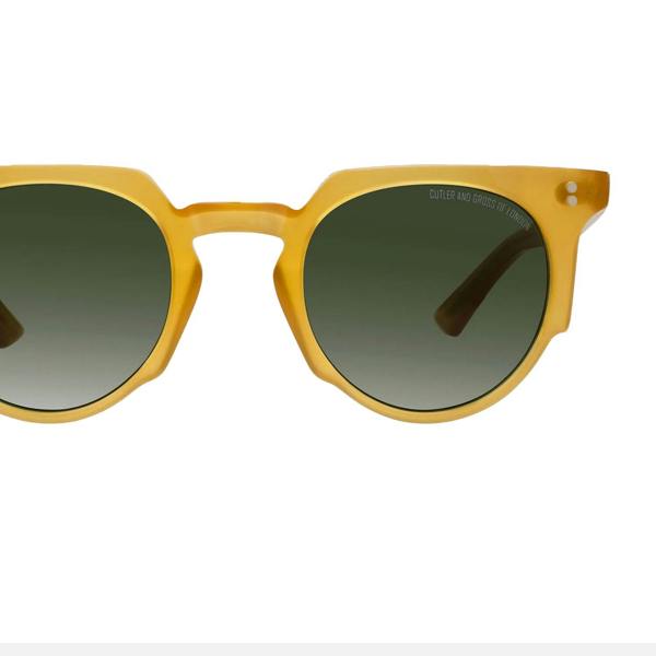 Cutler & Gross 1383 round sunglasses in a honey tone frame
