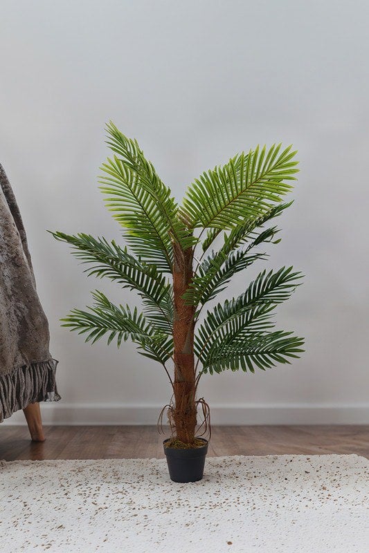 Living and Home 120cm Artificial Palm Tree Potted for Garden, Office & Home Decor