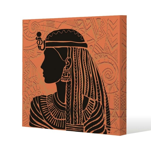 Benjamin Tate Design Egyptian Women on Orange (Canvas Print)