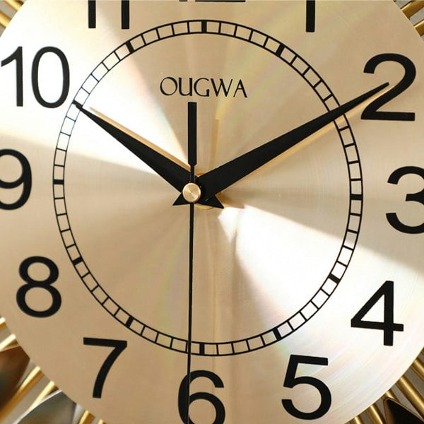 Miller Round Art Deco Wall Clock, Silent Clock, Gold & Silver-Weilai-Weilai Concept