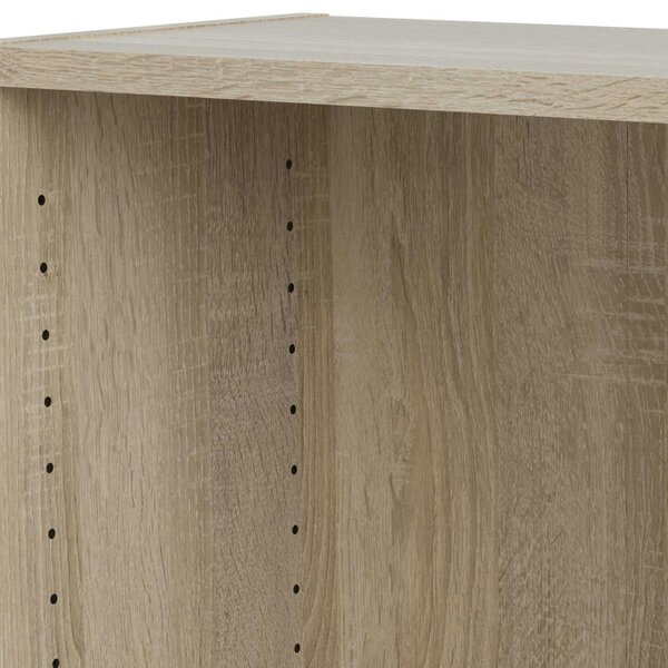 Wyld Haus Amberfern Natural Oak Wood Tall Wide Bookcase 4 Shelves