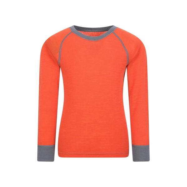 Mountain Warehouse Childrens/Kids Merino II Round Neck Base Layer Top - Orange - 