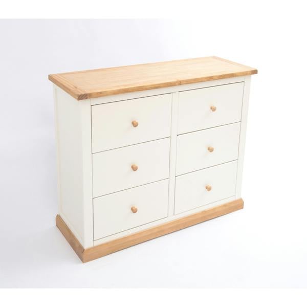 Cabinet Bits Trevi 6 Drawer Chest of Drawers Wood Knob