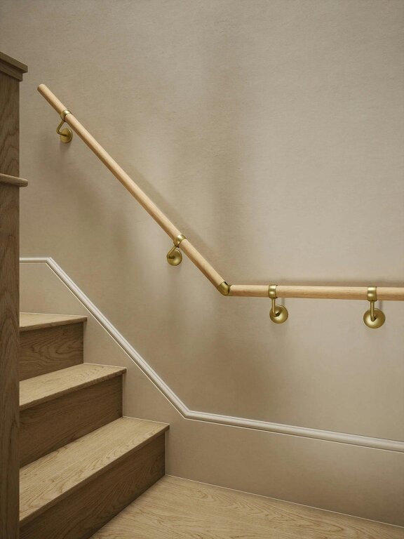 Handrails Direct Arden Natural Pine Quarter Landing Handrail