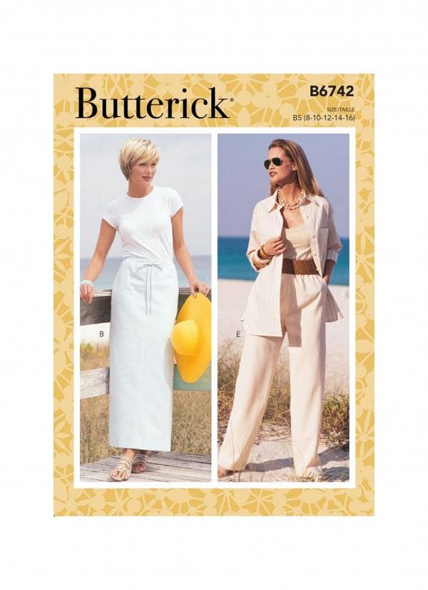 Butterick Sewing Pattern 6742, Skirts, Shorts, Trousers for Women, B5 (8-10-12-14-16) - Easy