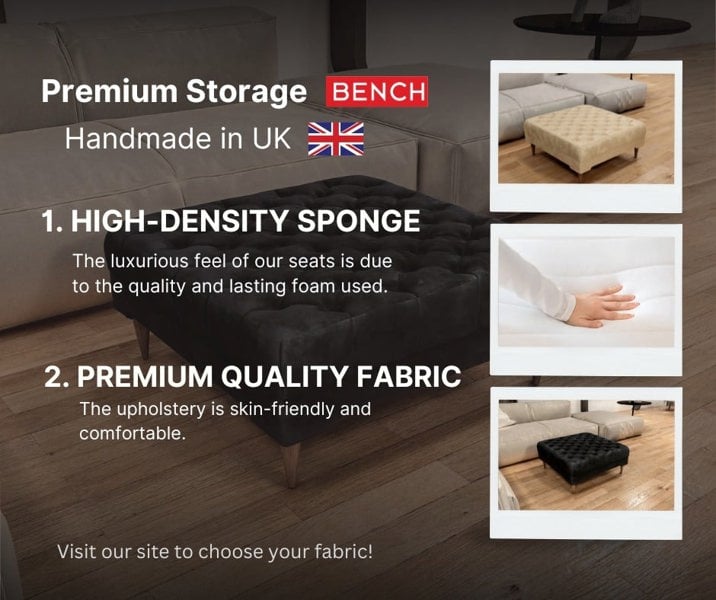 ISTOOLS Premium Leopard Print Ottoman Bench – Fabric Footstool & Coffee Table (Non-Storage)