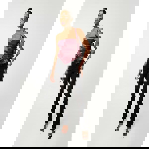 Pink Vanilla Smoke Print Ruched Bandeau Top