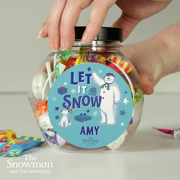 Personalised Memento Company Personalised The Snowman and the Snowdog Sweet Jar