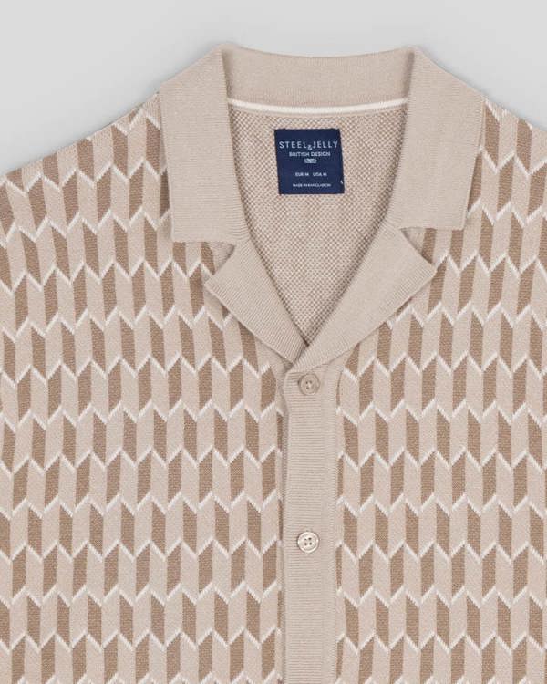 Steel & Jelly Purley - Geometric Resort Collar Short Sleeve Shirt