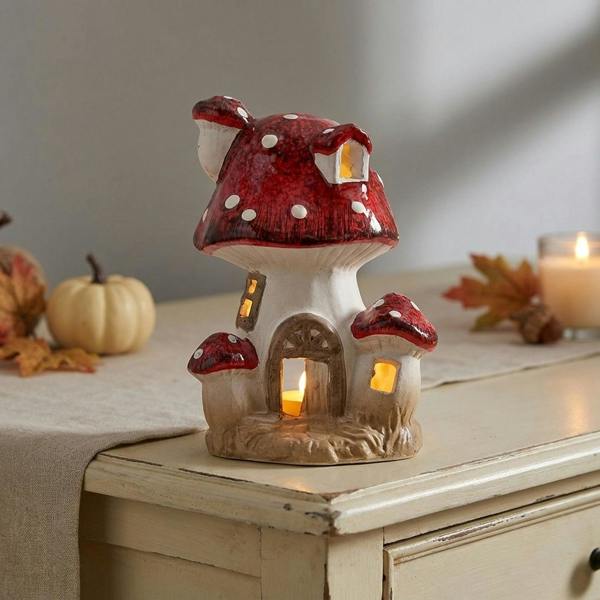 Garden Greatness Harvest Toadstool Cottage with LED Light