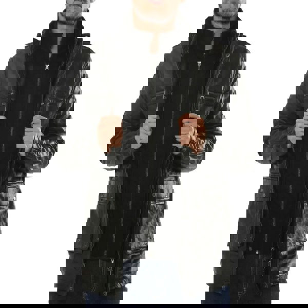 Leather Company Men's Lambskin Leather Stand Collar Field Jacket