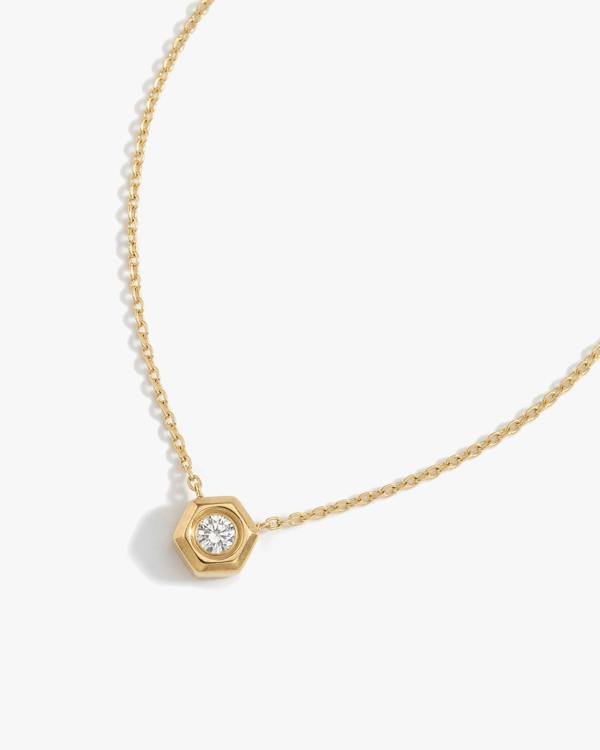 Elk & Bloom 14K Gold Solitaire Pendant Choker Necklace