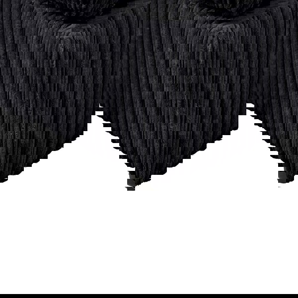 SQUAREBOXX Dylan Jumbo Cord Fabric Footstool in Black