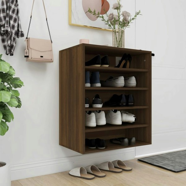 Berkfield Shoe Cabinet Brown Oak 60x35x70 cm Engineered Wood