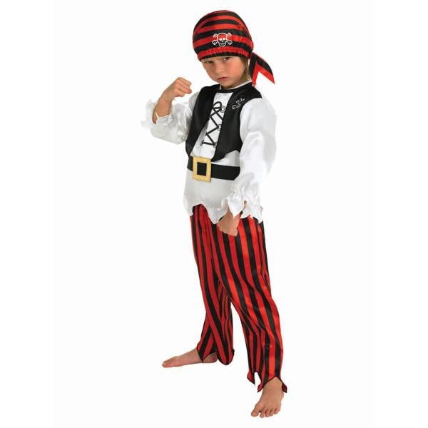 Bristol Novelty Childrens/Kids Pirate Costume - White/Black/Red - 