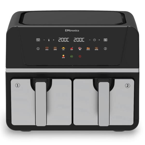 EMtronics Dual Air Fryer 9 Litre - Various Colours