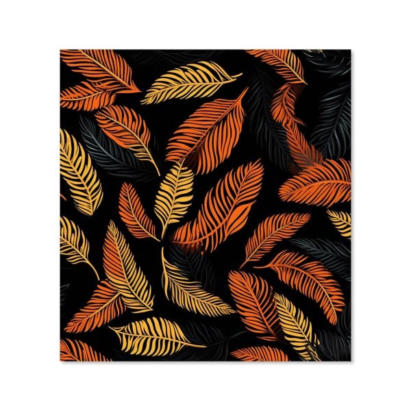 Warren Reed - Designer Orange Feather Leaves Kitchen Splashback