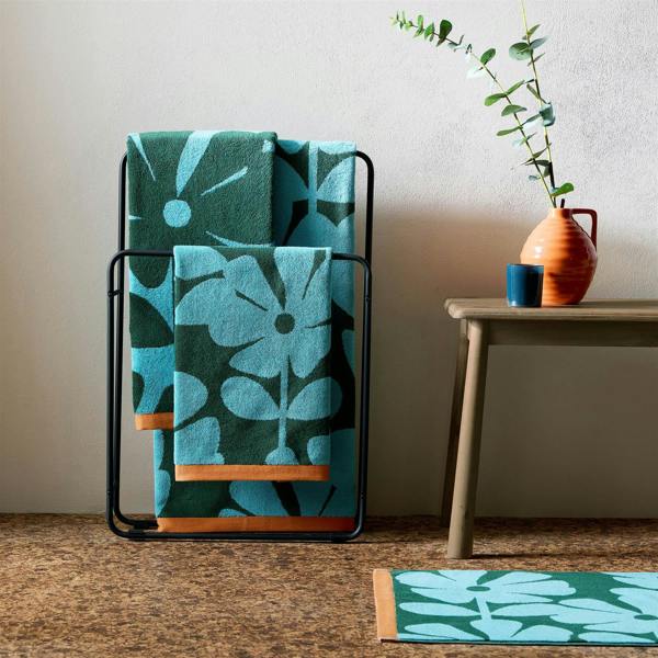 Orla Kiely Wildflower Blue Lagoon Hand Towel 50x90cm