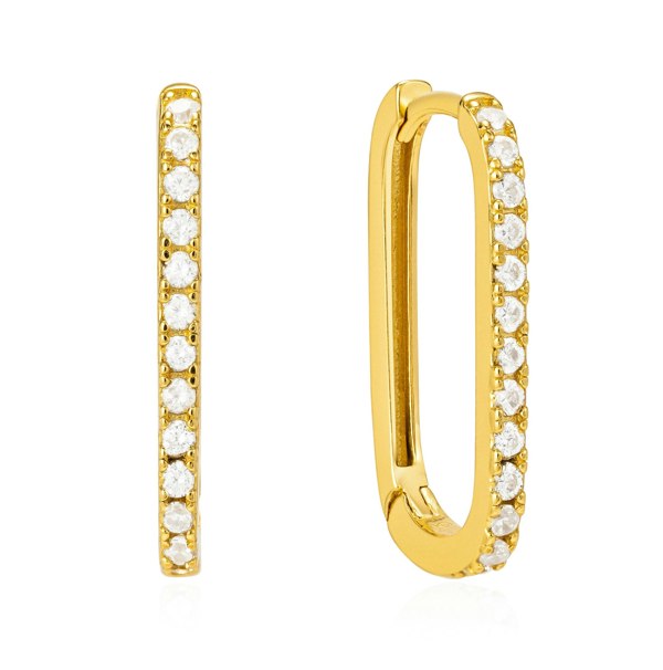 Gold Trip Large Crystal U Hoop Earrings