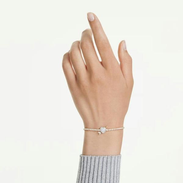 Swarovski Idyllia Gold Tone Plated Arrow Heart Bracelet 5744061