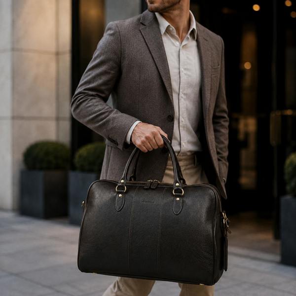Ashwood Medium Weekend Real Leather Holdall: Harry
