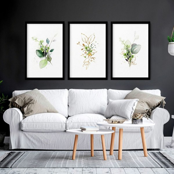 Botanical art print | set of 3 wall art prints