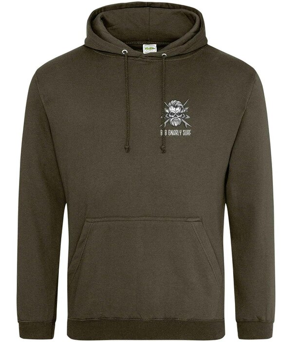 Bob Gnarly Surf Skull & Crossboards Classic Hoodie - Olive Green