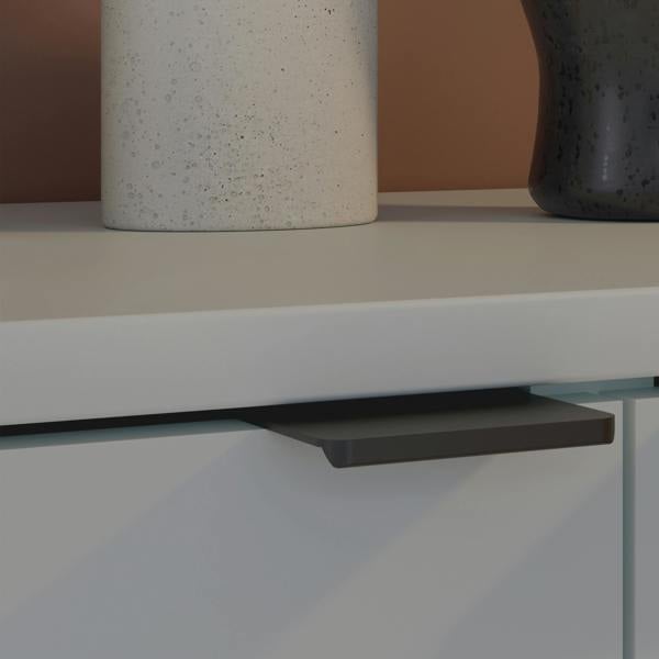 Furniture To Go Ganymede Wide TV Unit with Open Shelf, Drawer & 2 Doors in Light Grey