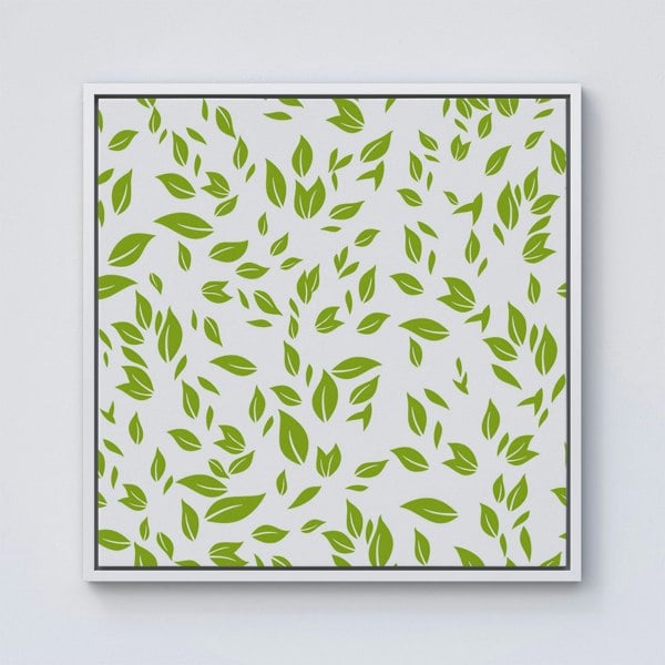 Warren Reed Green Leaves Framed Canvas