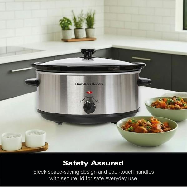 Hamilton Beach The Family Favourite 6.5L Slow Cooker - Silver
