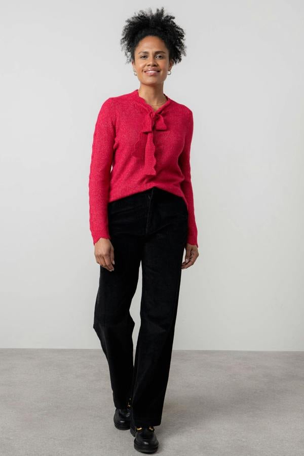 Lily & Me Strachan Stretch Cord Wide Leg Trouser Black