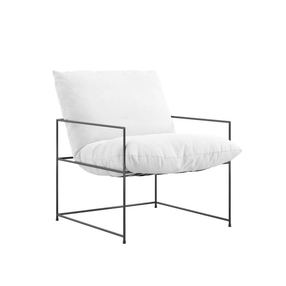 Wyld Haus Drogheda White Accent Chair Metal Frame
